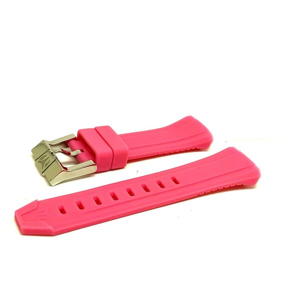 Technomarine Watch Replacement Band Pink Rubber Strap 15/26mm Lug Silver Buckle - Picture 4 of 5